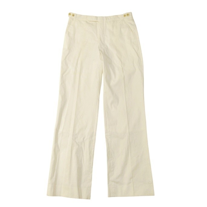 61 【DAKS GOLD】 ダックス ストレッチ 伸縮性あり センタープレス パンツ ボトムス チノパン W82 白 ホワイト ゴルフウェア メンズ_画像7