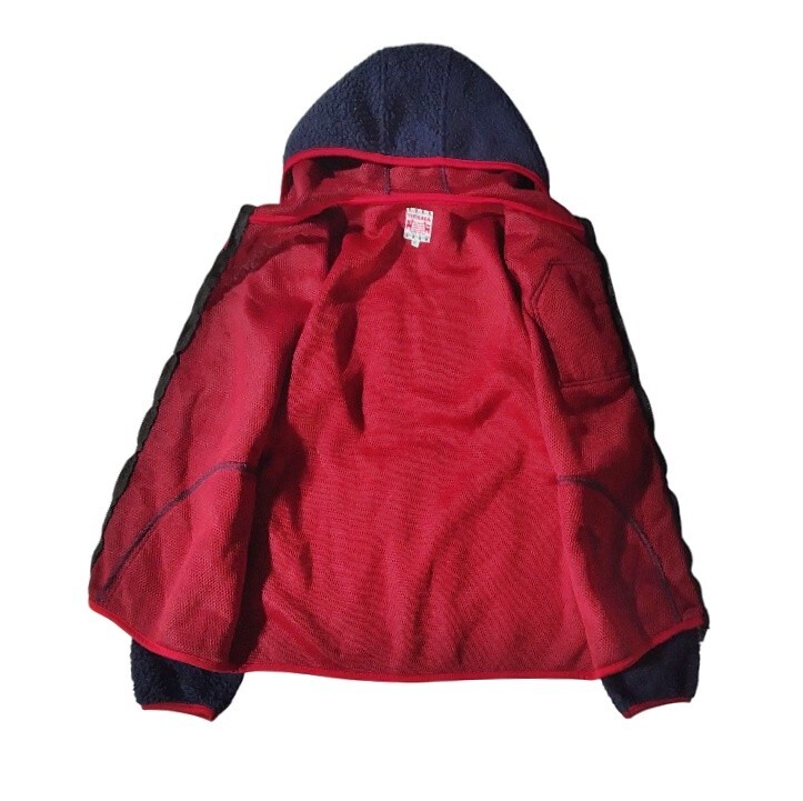 77 【TITICACA】 チチカカ ボア ブルゾン パーカー アウター L ネイビー 紺色 ジップアップ フード 秋冬 ゆったり レディース メンズ_画像9