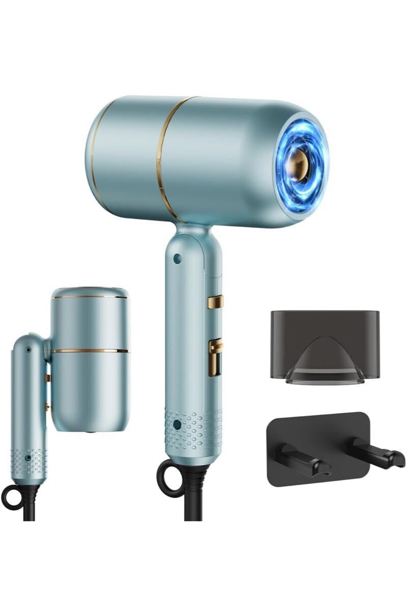 2024年改良モデル?速干ヘアドライヤー 1500W 高濃度マイナスイオン 57℃恒溫 青緑色