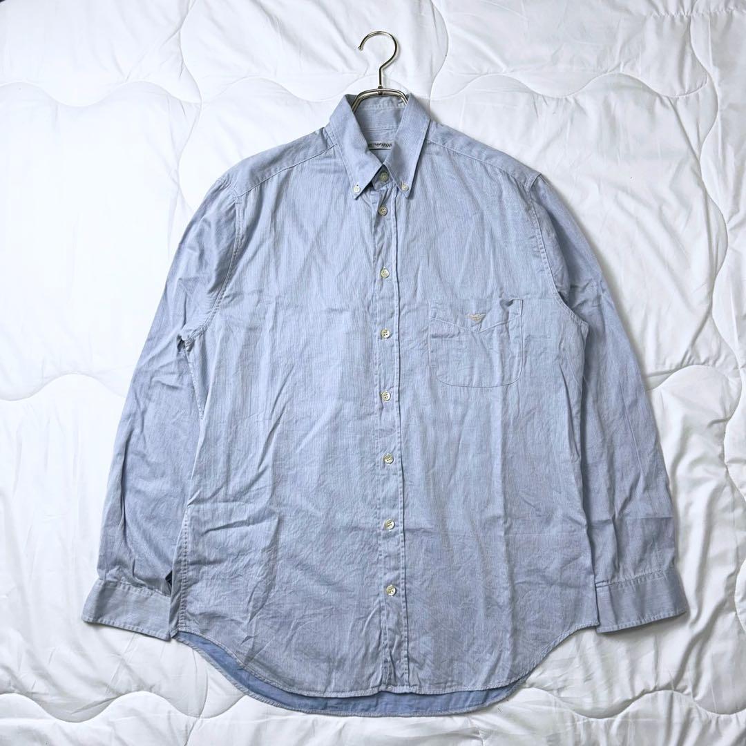 エンポリオアルマーニ シャツ 青 Mサイズ_画像1