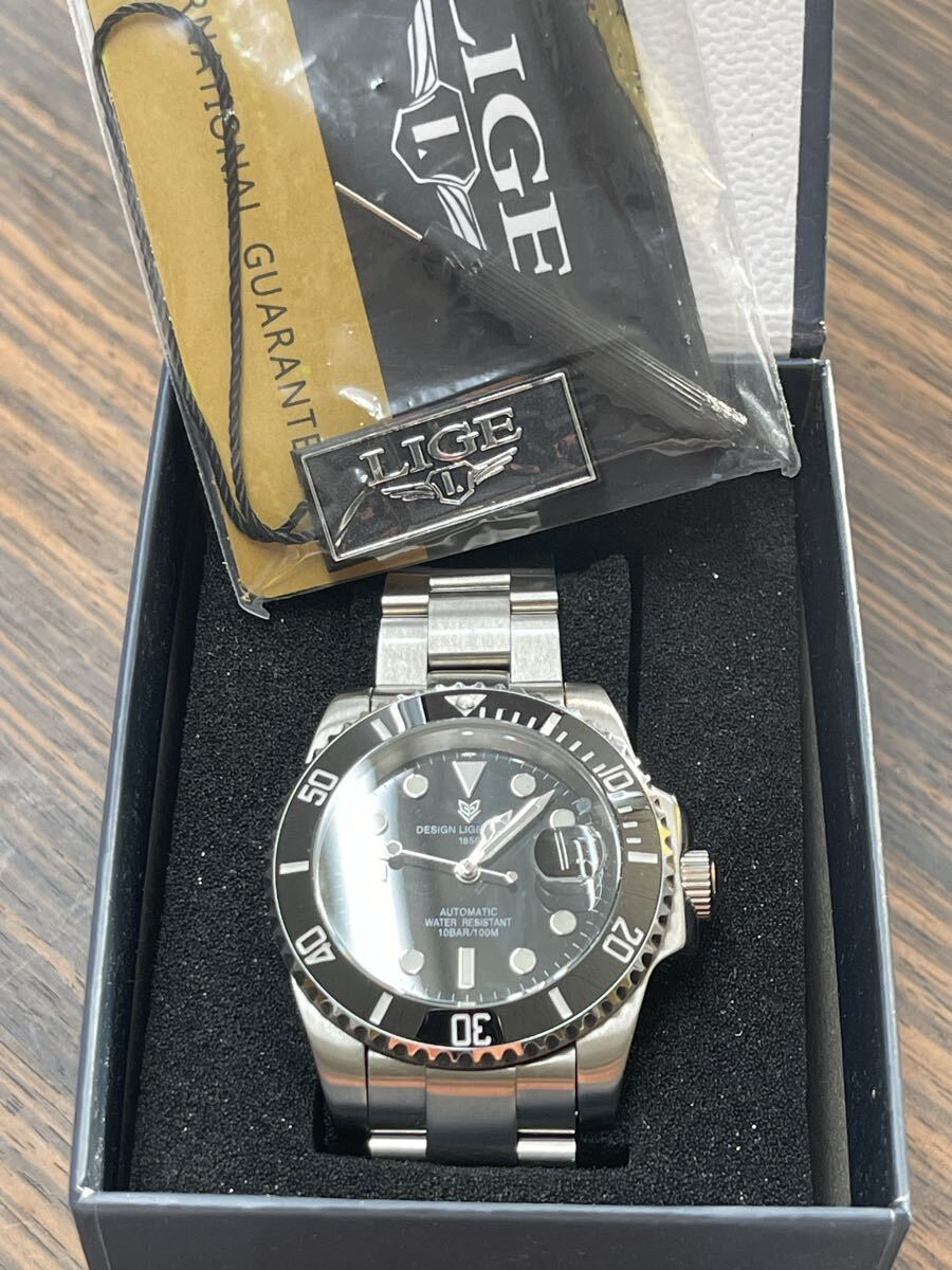 LIGE DESIGNサブマリーナオマージュ自動巻100m防水 美品_画像6