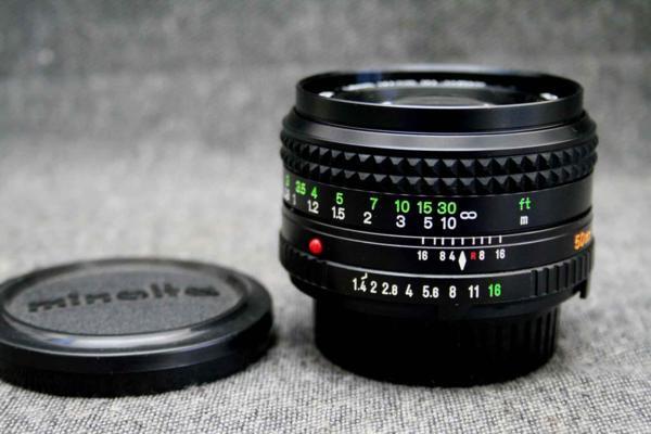 MINOLTA ミノルタ 純正 MD 50mm MF 高級単焦點レンズ 1:1.4 希少な作動品