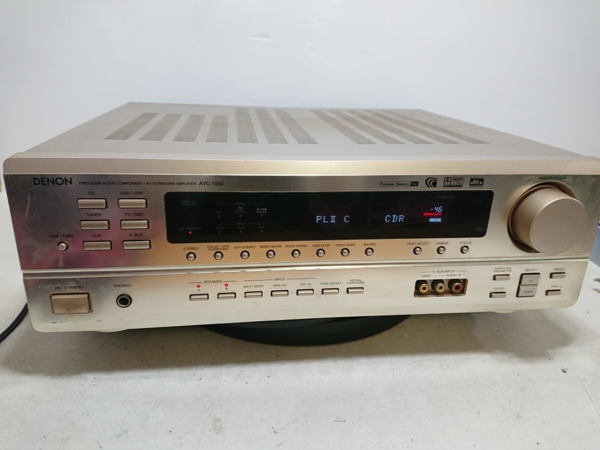 管理1007 DENOM デノン AVサラウンドアンプ AVC-1550 キズ汚れあり 通電確認済み ジャンク_画像1