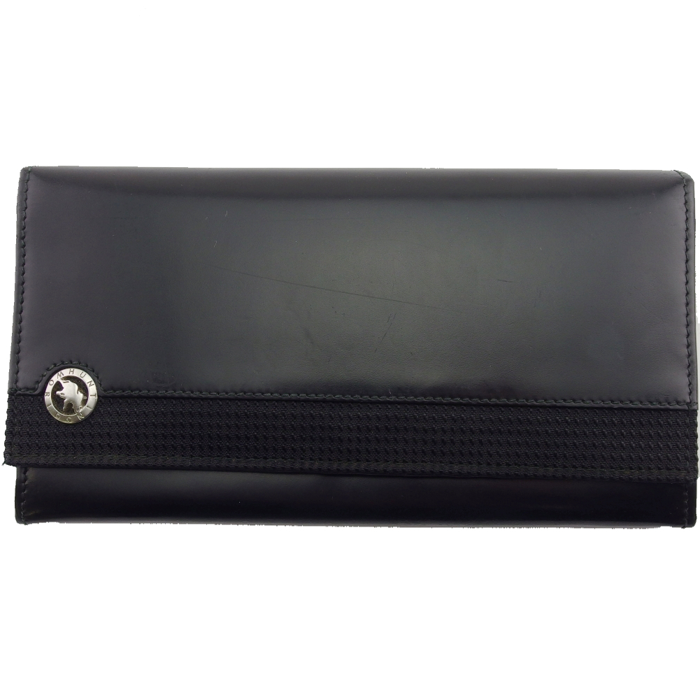 ハンティングワールド HUNTING WORLD 長財(cái)布 ブラック×シルバー レディース 中古