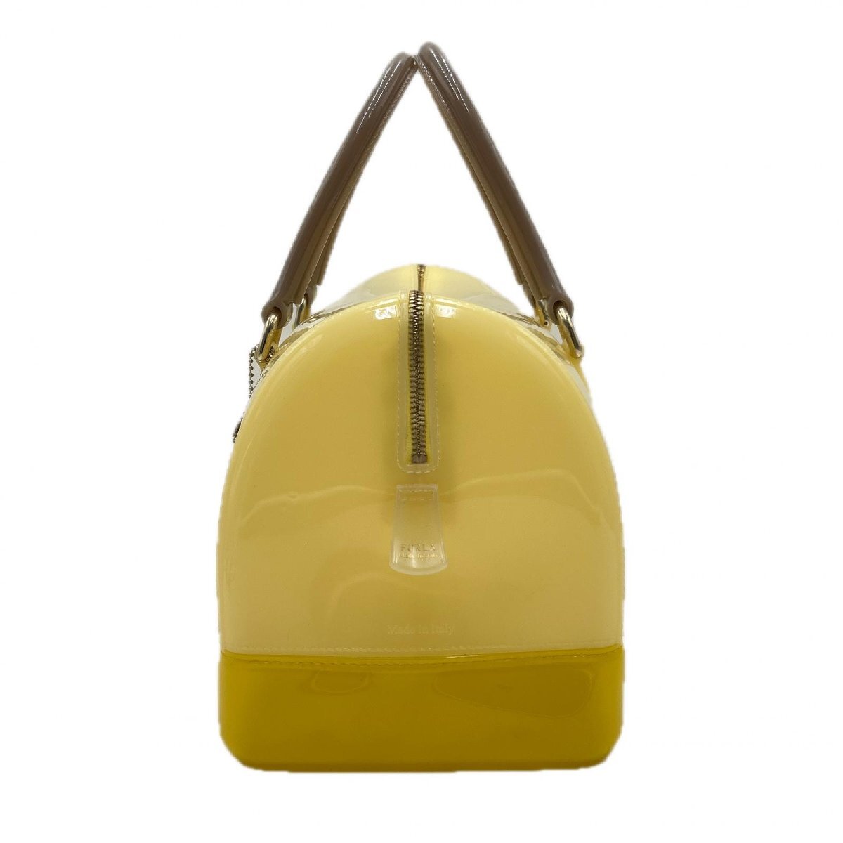 フルラ Furla ボストンバッグ バッグ ハンドバッグ イエロー ラバー レディース 中古