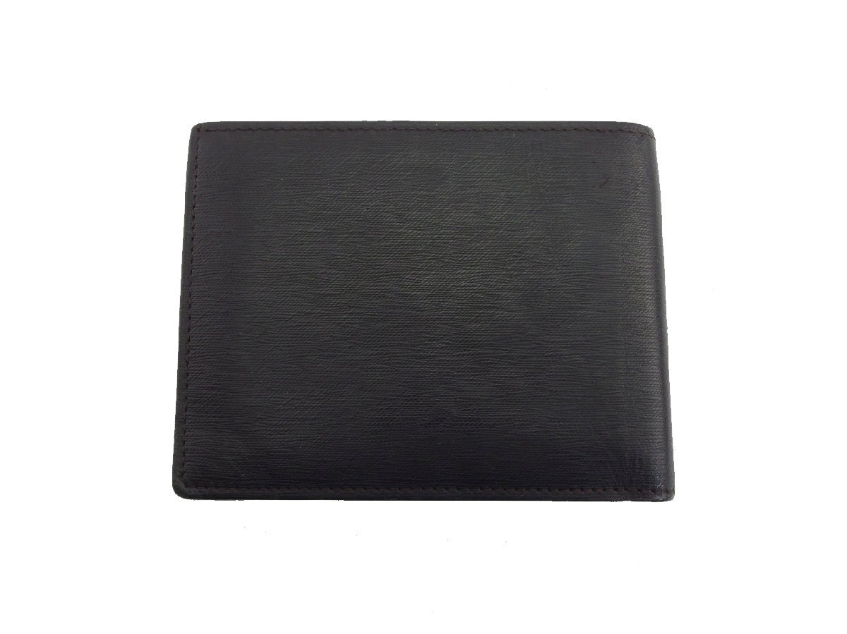 ダンヒル Dunhill 二つ折り財(cái)布 ダークブラウン×シルバー レディース 中古