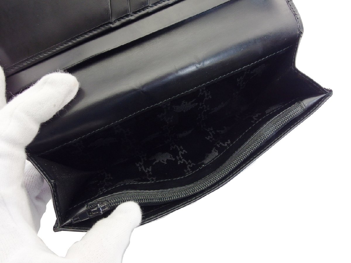 ハンティングワールド HUNTING WORLD 長財(cái)布 ブラック×シルバー レディース 中古