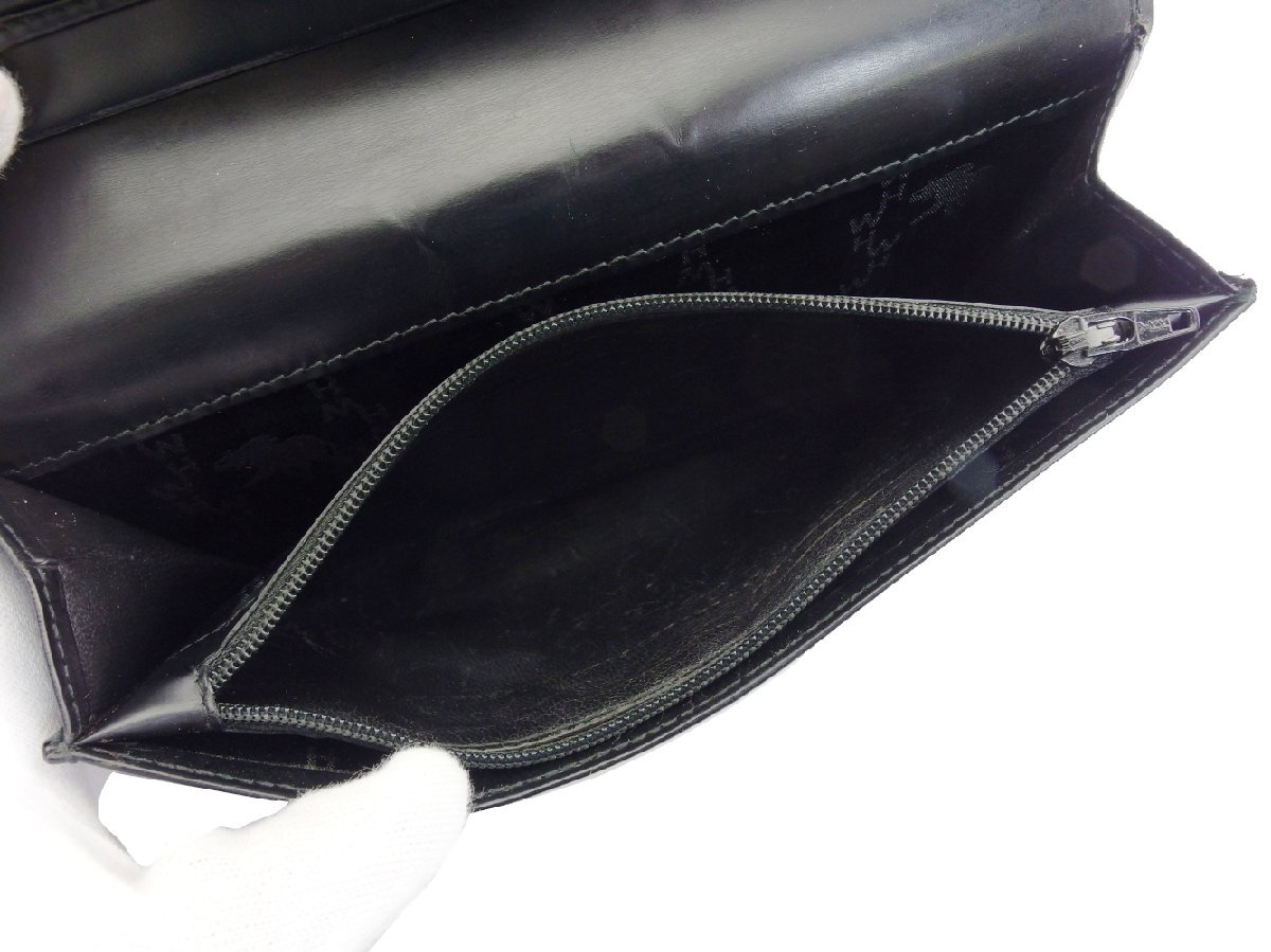 ハンティングワールド HUNTING WORLD 長財(cái)布 ブラック×シルバー レディース 中古