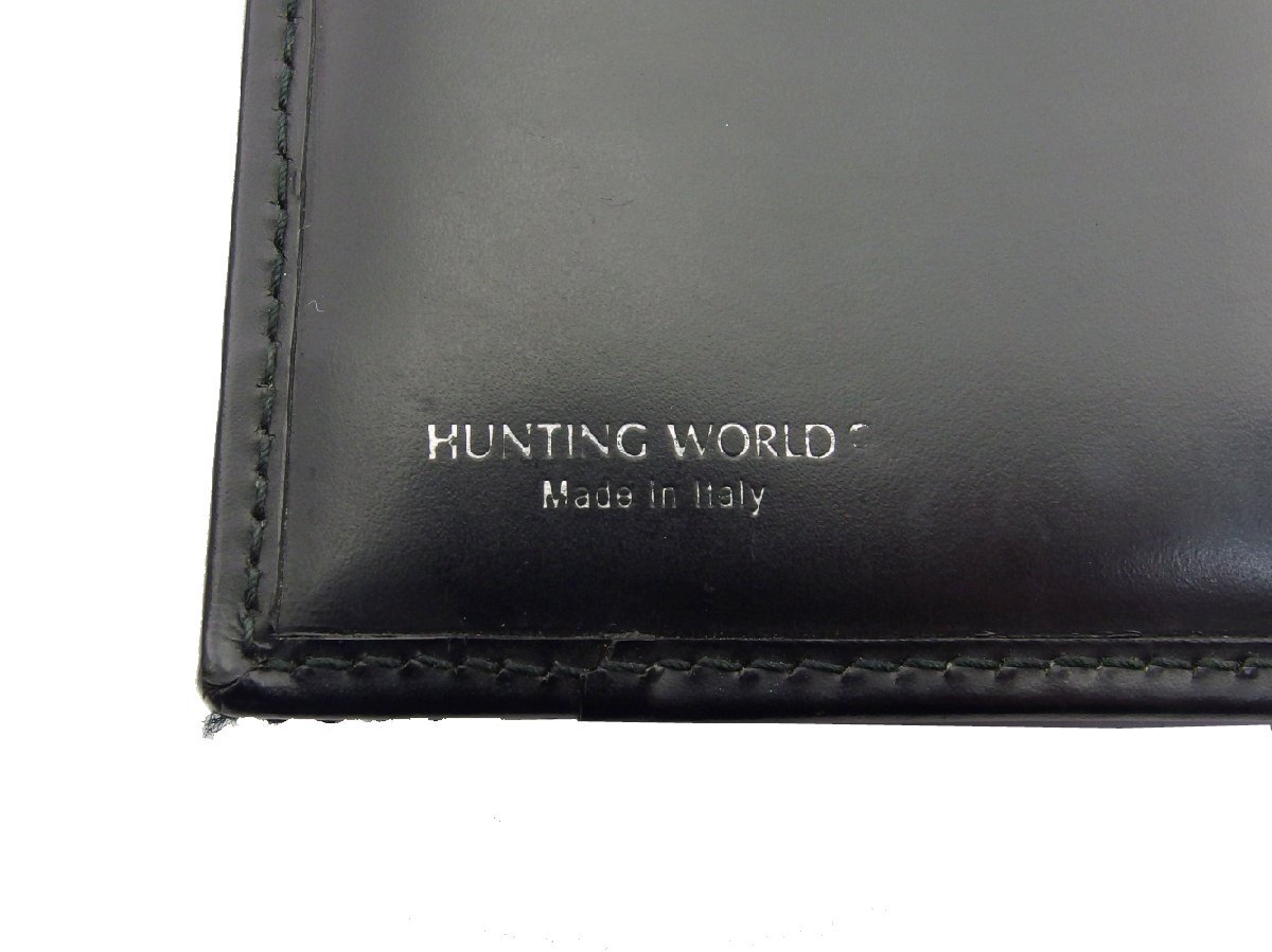 ハンティングワールド HUNTING WORLD 長財(cái)布 ブラック×シルバー レディース 中古
