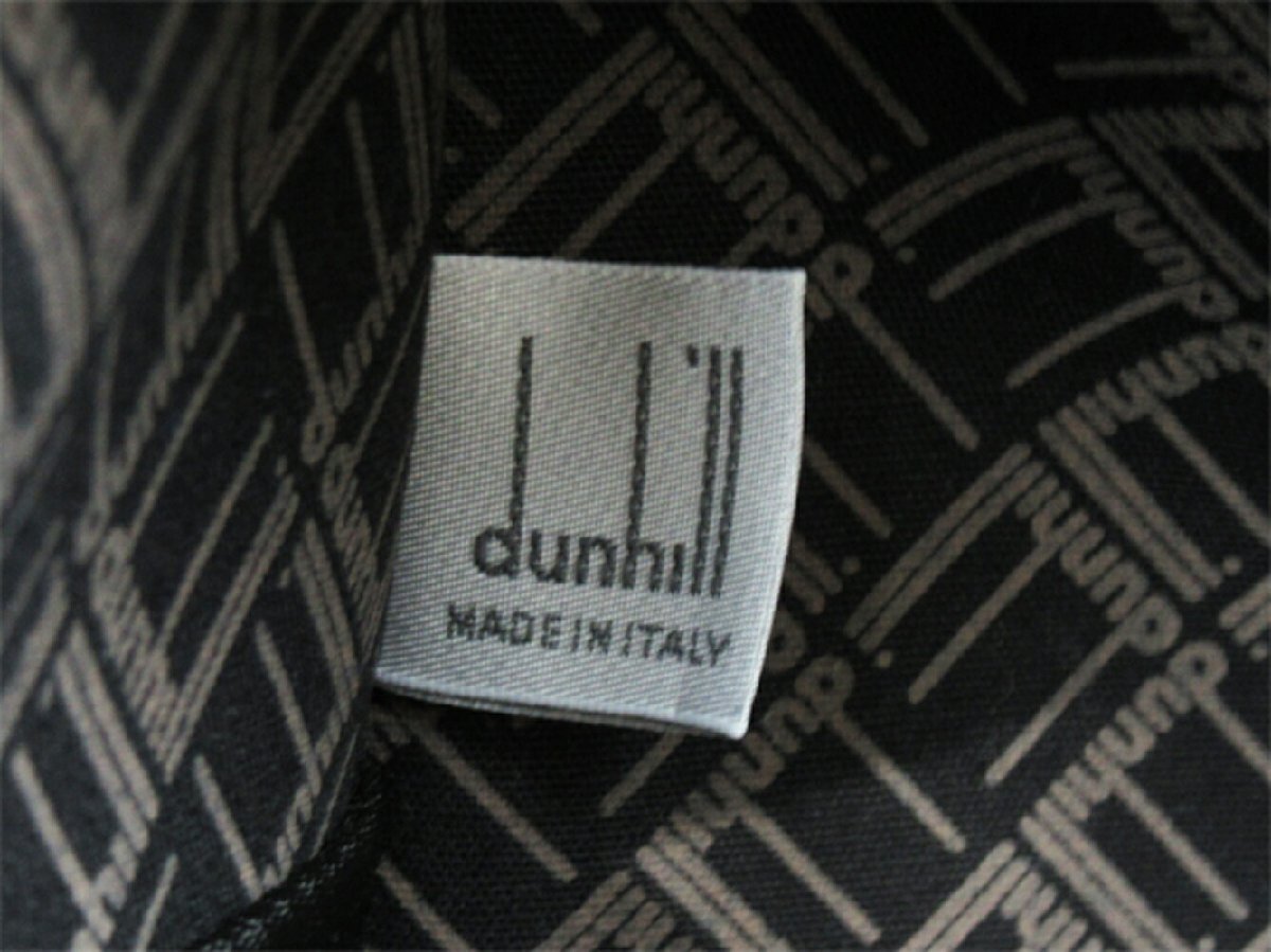 ダンヒル Dunhill ボストンバッグ ヘリンボーン グレー 灰色 ブラウン ゴールド レディース 中古
