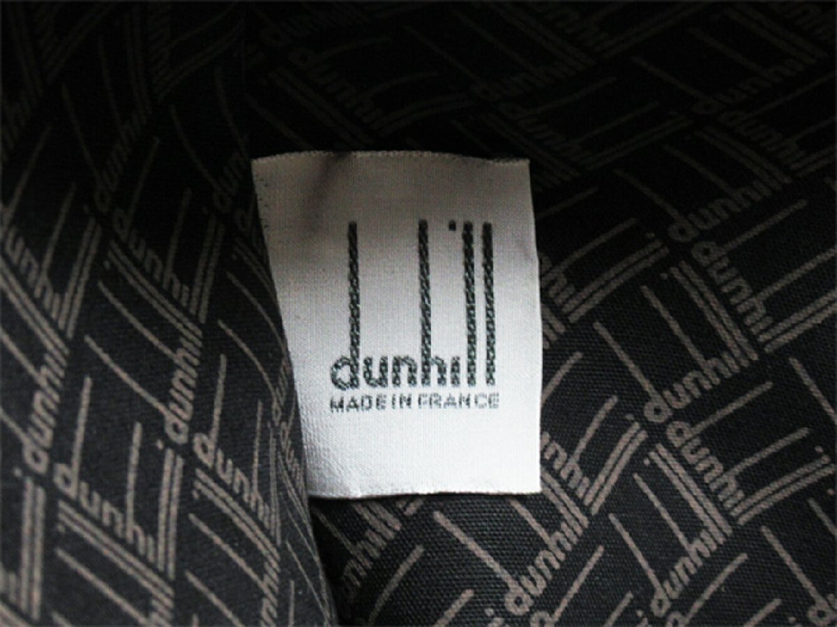 ダンヒル Dunhill ボストンバッグ ヘリンボーン グレー 灰色 ブラウン ゴールド レディース 中古
