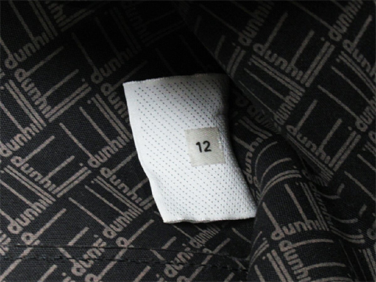 ダンヒル Dunhill ボストンバッグ ヘリンボーン グレー 灰色 ブラウン ゴールド レディース 中古