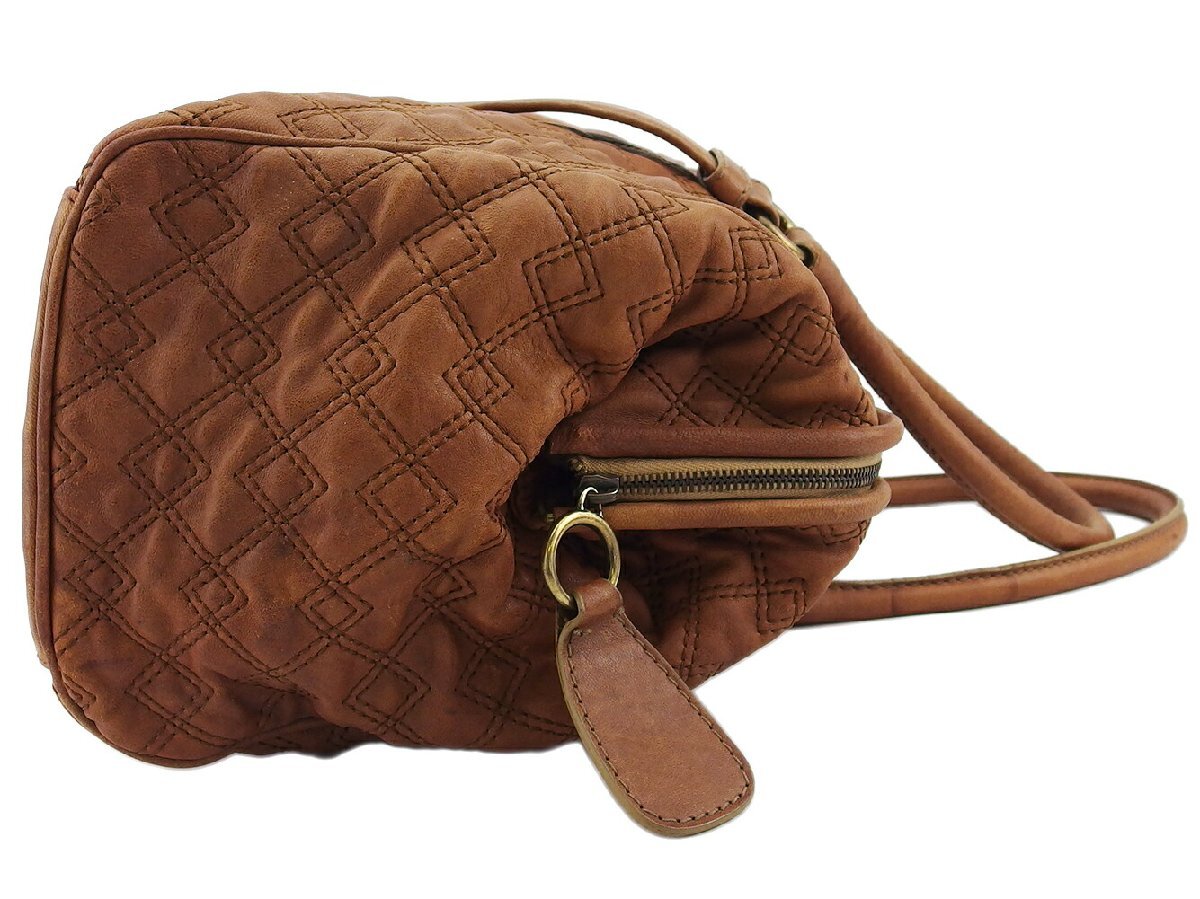 ドルチェアンドガッバーナ DOLCE&GABBANA ボストンバッグ ダイヤステッチ ドルガバ ブラウン レディース 中古