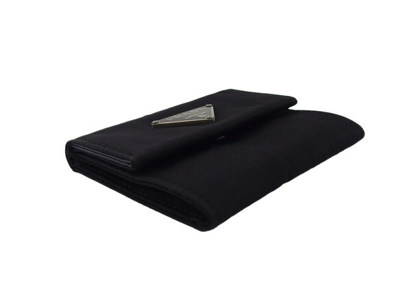 プラダ PRADA コインケース トライアングルロゴ ブラック レディース 中古_画像3