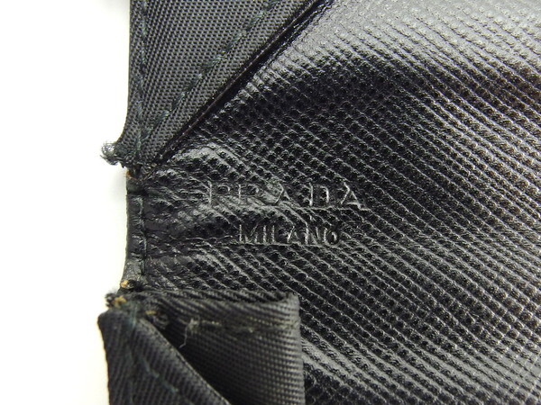 プラダ PRADA コインケース トライアングルロゴ ブラック レディース 中古_画像8