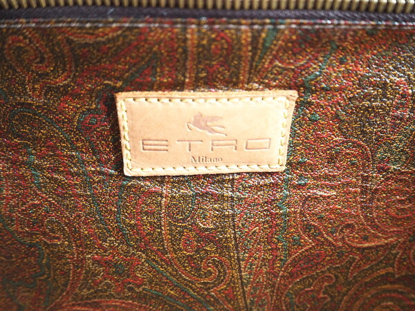 エトロ ETRO ボストンバッグ ペイズリー ブラウン ベージュ系 レディース 中古