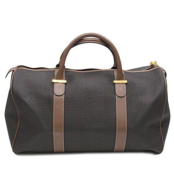 ダンヒル Dunhill ボストンバッグ ヘリンボーン グレー 灰色 ブラウン レディース 中古