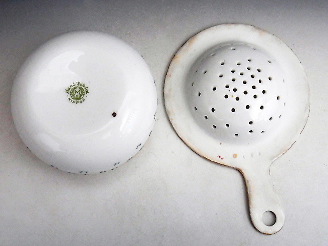 金彩 スミレ花文様 茶漉し ◆ オールドノリタケ _画像5