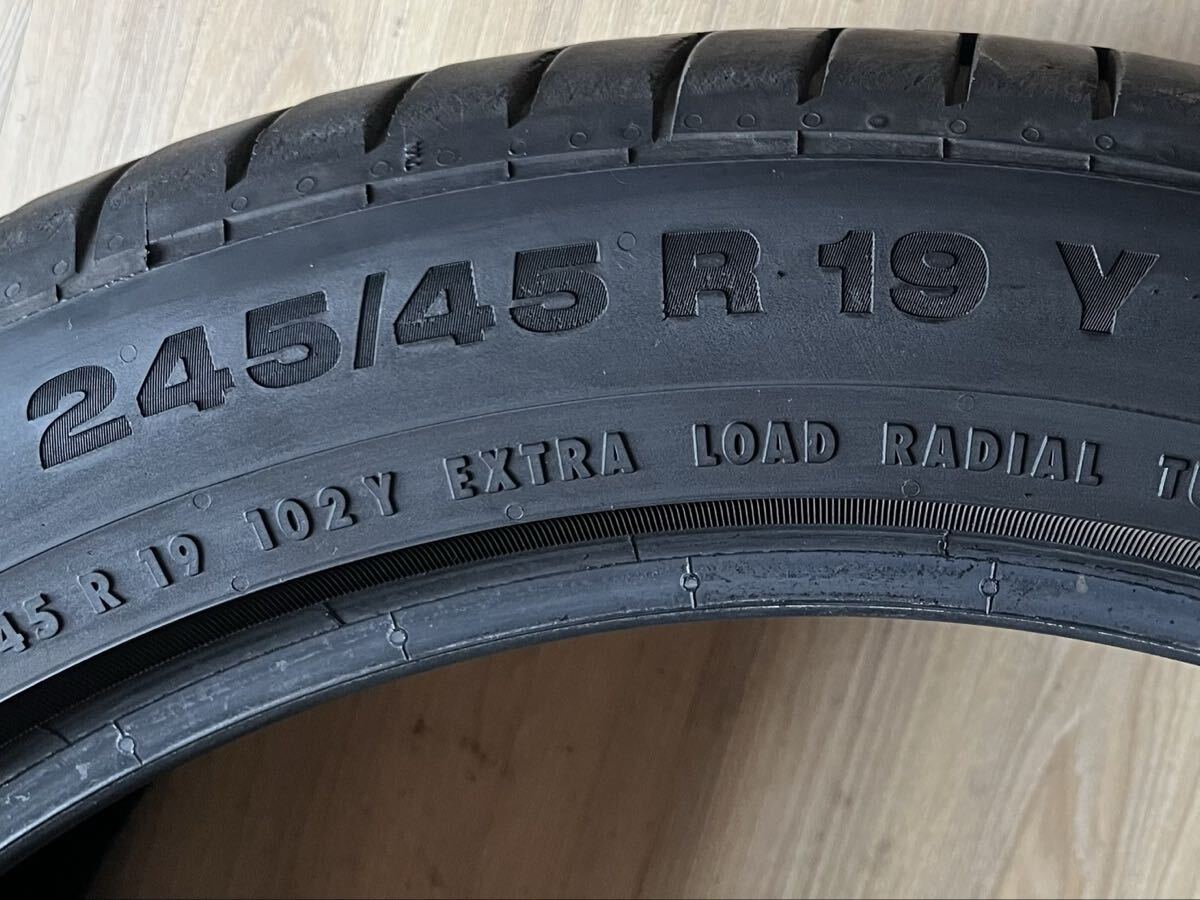 コンチネンタル continental contisportcontact 245-45-19 中古　2018年製　1本　溝の深さ5.95ミリ　スポーツタイヤ_画像6