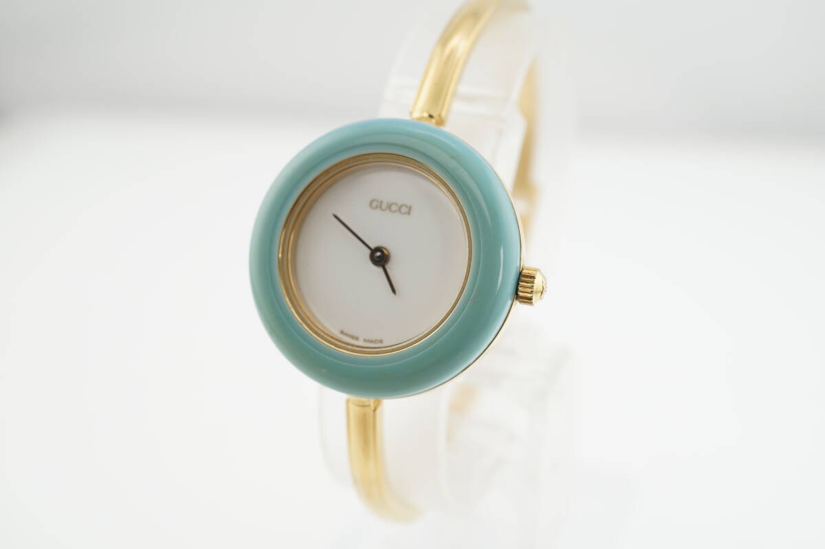 良品♪【B8/20-1 A33】★GUCCI/グッチ チェンジベゼル８色 11/12.2 レディース 電池交換済み稼働品★_画像2