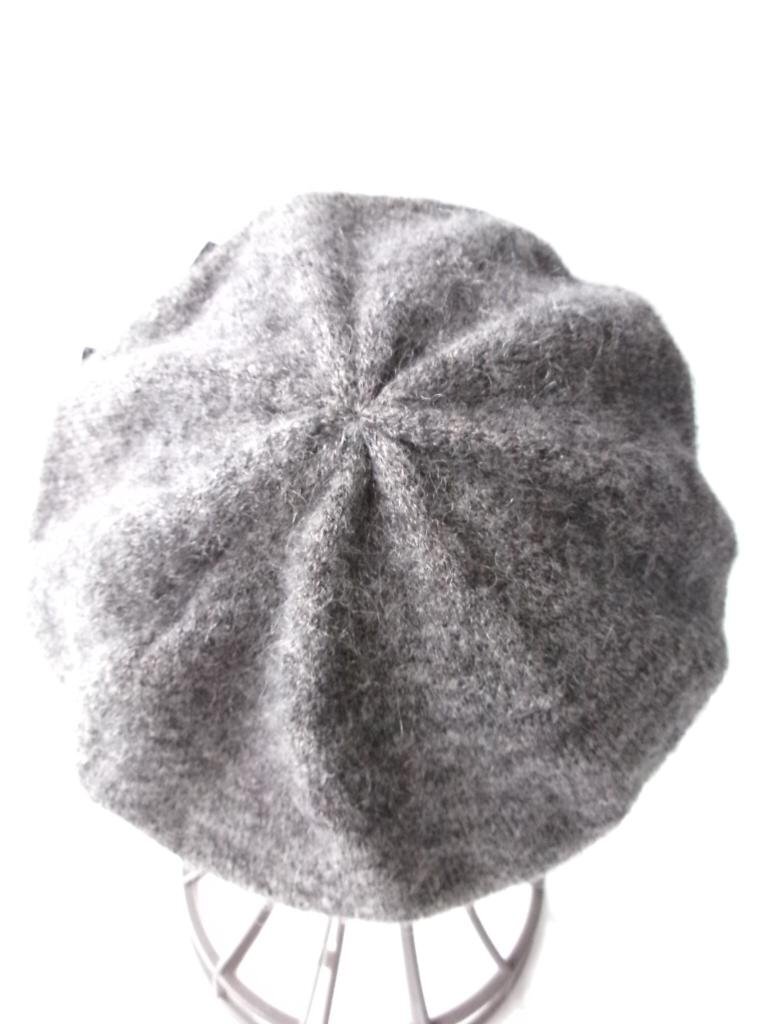 【送料込】 Maxim マキシン 帽子 グレーMIX ニット地 ウール、モヘヤ混 ストレッチ素材 ビーズ付きリボンモチーフ 頭囲44cm～/973631_画像5