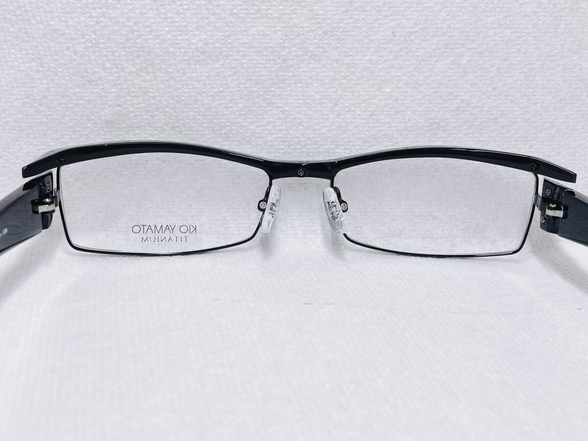 7B-914 新品 未使用 KIO YAMATO キオ ヤマト 55□17 139 23g 黒 日本製 フルリム シンプル オシャレ スクエア ブランド 男性 女性 眼鏡_画像5