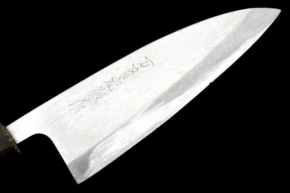 美品｜一刀斎虎徹 出刃包丁 霞 五寸 朴柄 KN02-A11030-2L1A_画像2