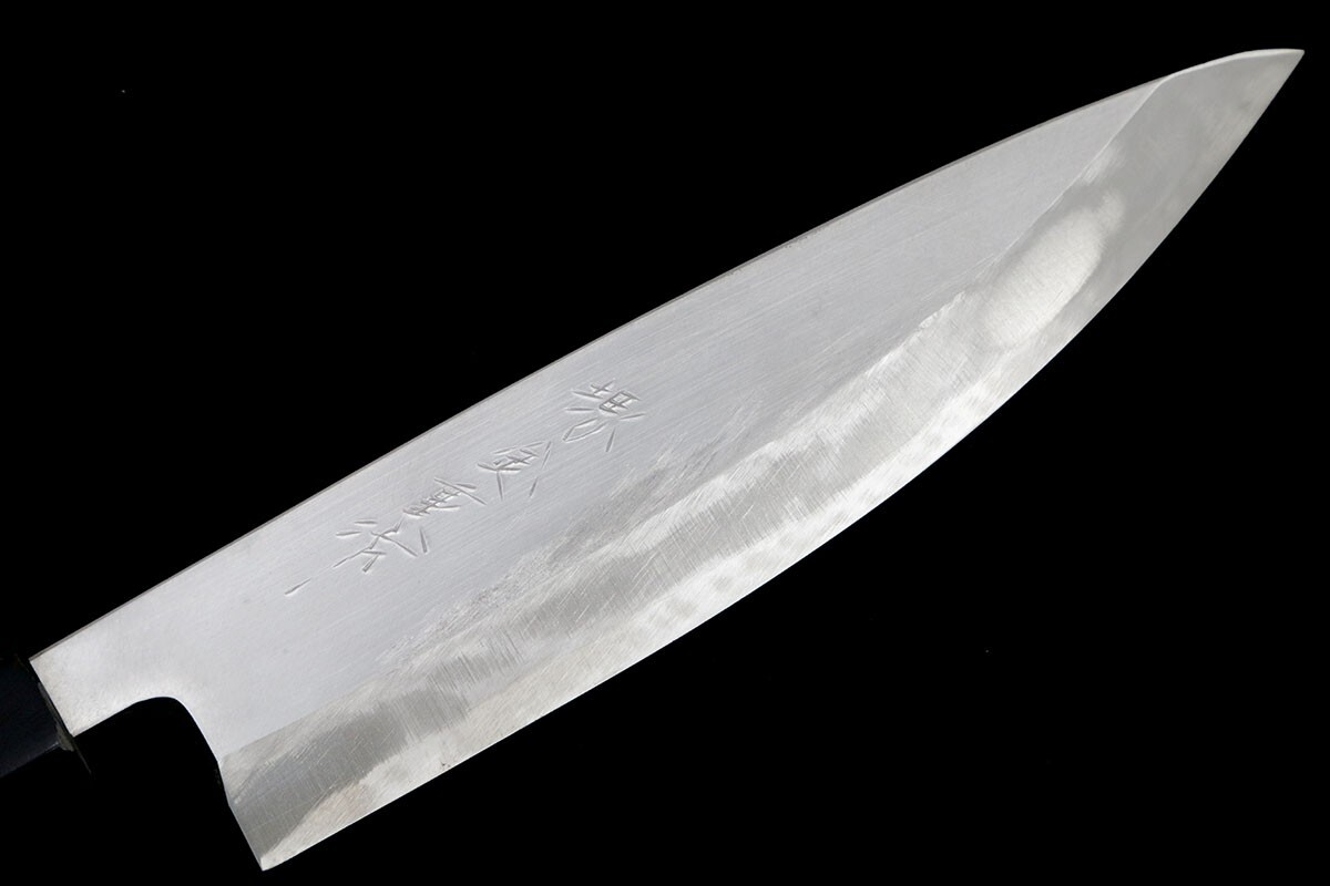 並品｜堺金重 出刃包丁 七寸 銀三 朴柄 箱付 KN02-B1317-2L2A_画像2