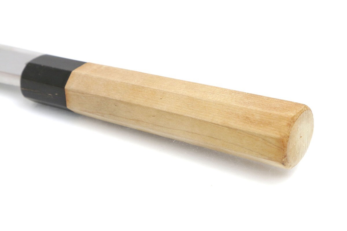 並品｜堺金重 出刃包丁 七寸 銀三 朴柄 箱付 KN02-B1317-2L2A_画像5