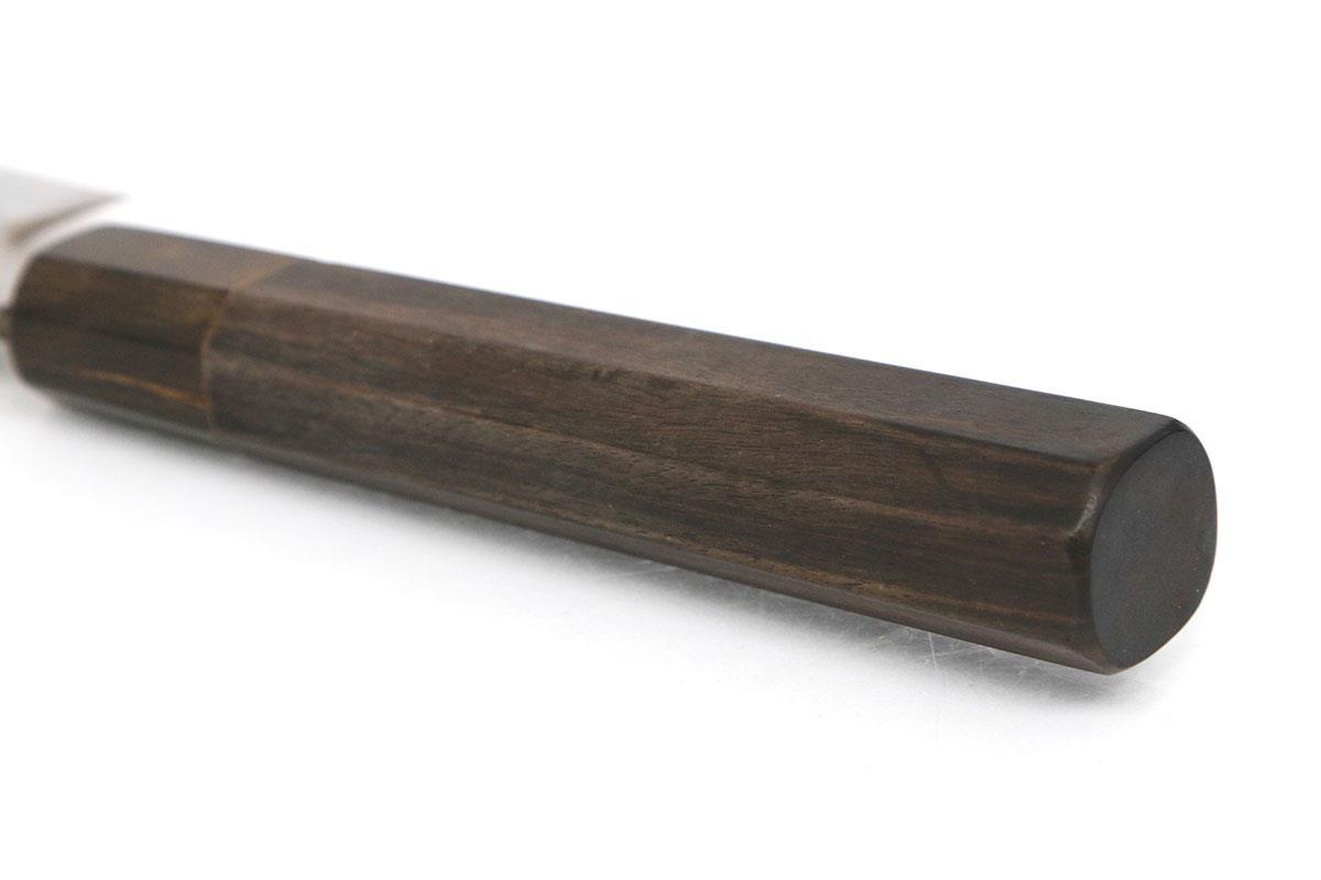 並品|伯龍宗良 鎌型薄刃包丁 本焼 八寸 黒檀柄 鞘付 KN02-B741-2L3C_画像7