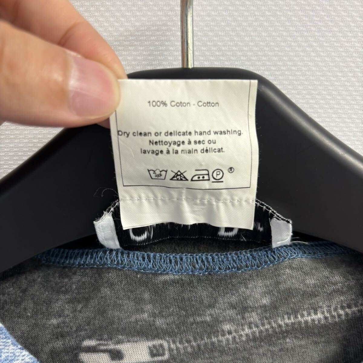 【1円スタート】激レア ガリアーノ期 クリスチャンディオール Christian Dior 半袖Ｔシャツ 36 デニム転寫プリント ブルー