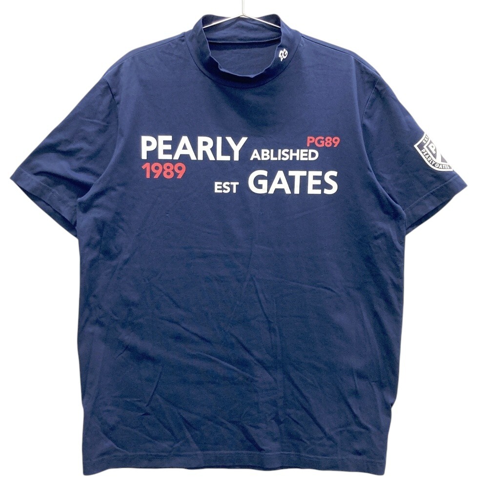 PEARLY GATES パーリーゲイツ 053-2267701 ハイネック 半袖Tシャツ ネイビー系 7 [240101410984] ゴルフウェア メンズ_画像1