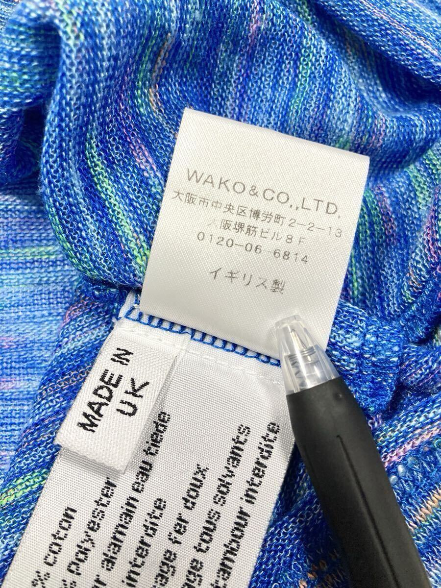 良品「UNCONDITIONAL LONDON」コットン×ポリエステル ハイゲージ メランジェ 半袖 ニットソー イギリス製 S_画像6