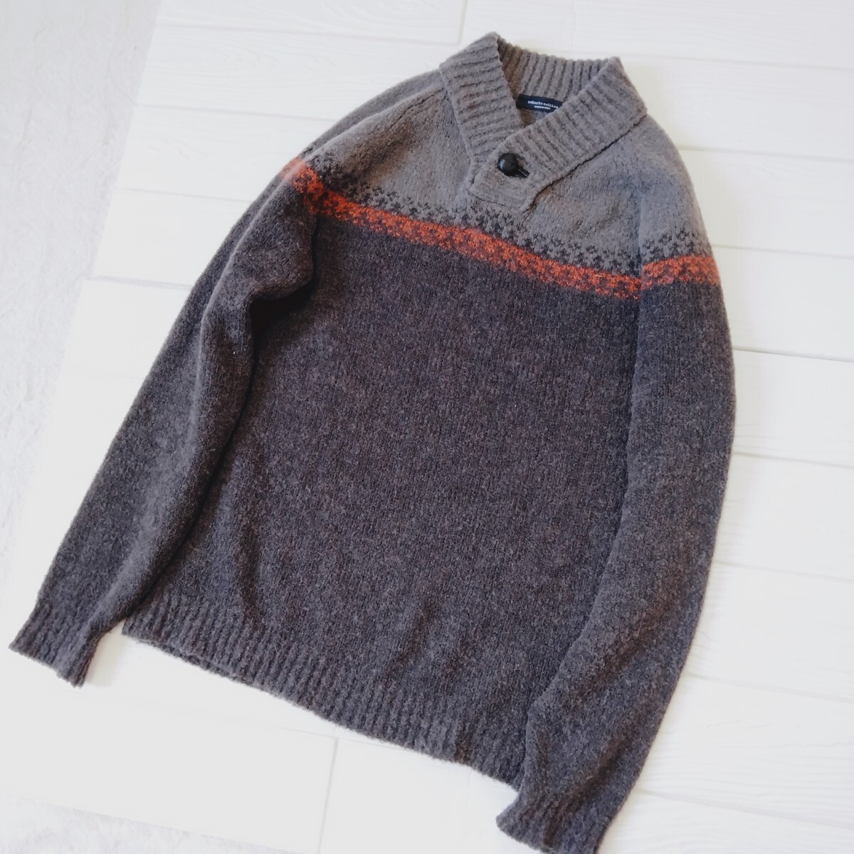 roberto collina*ロベルトコリーナ*メンズ*イタリア製*48*セーター*ニット*アルパカ*手洗いできます*茶系_画像1