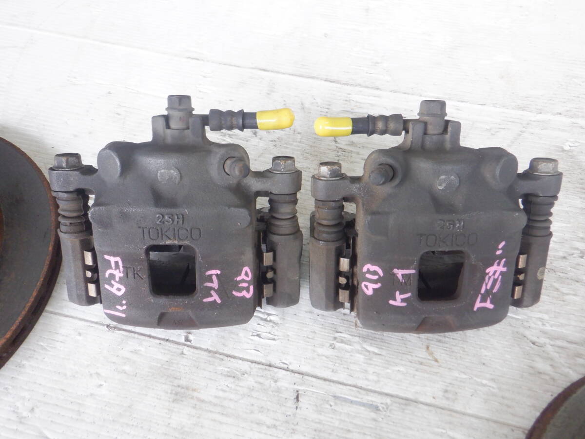 即決 H14年 HN22S Kei N-1 K6A ターボ AT 2WD 純正 フロント ブレーキ キャリパー ローター 左右 14V /16【7-20485】91913_画像3