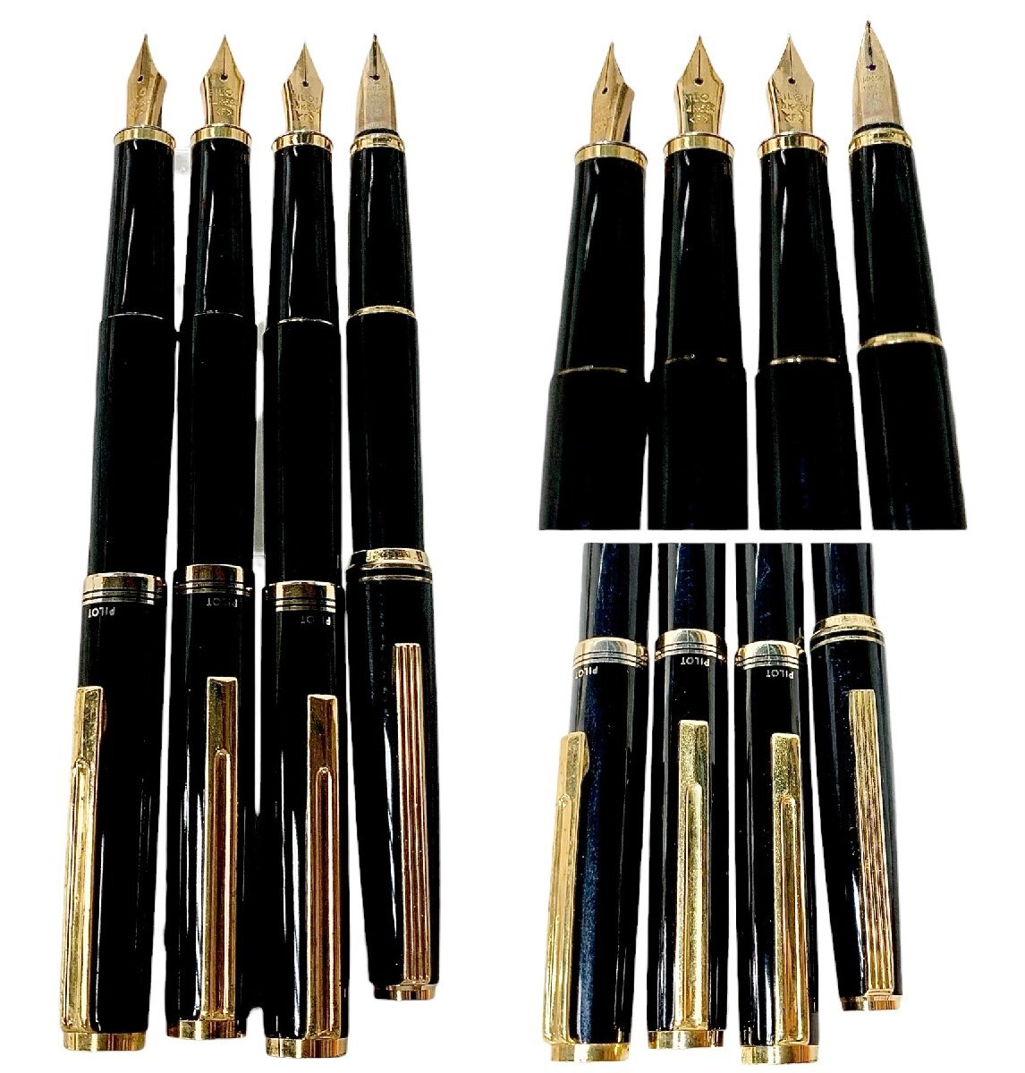 蘇や(BBY1704)　文房具　おまとめ　萬年筆　PILOT　パイロット　Elite　エリート　14K/14K-585/18K/18K-750　ジャンク品　コンパクトサイズ