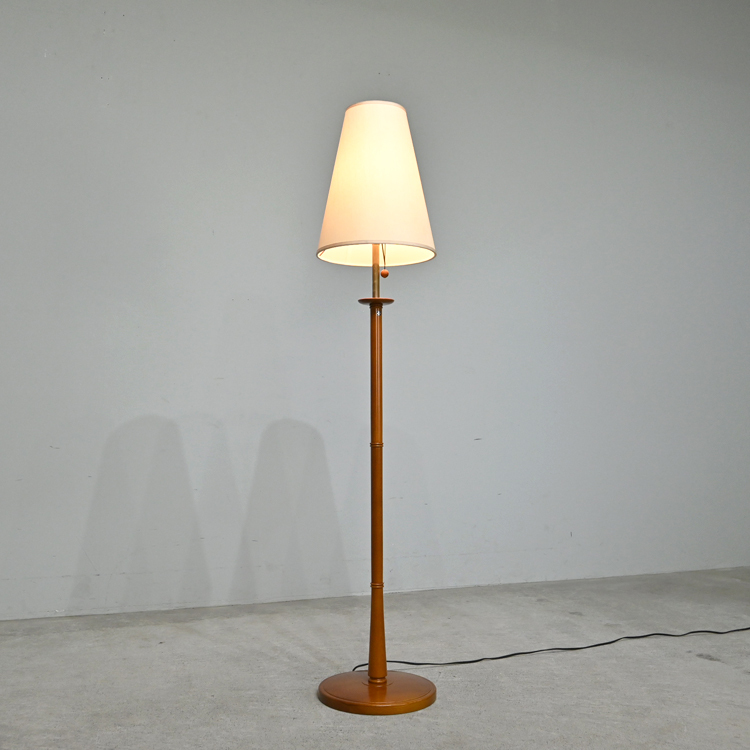 ヤマギワ 欅無(wú)垢材 小ぶりなフロアスタンド 80年代ヴィンテージ/ドムス 池田制作所 和モダン 天童木工 町田悟 イサムノグチ 柳宗理 剣持勇