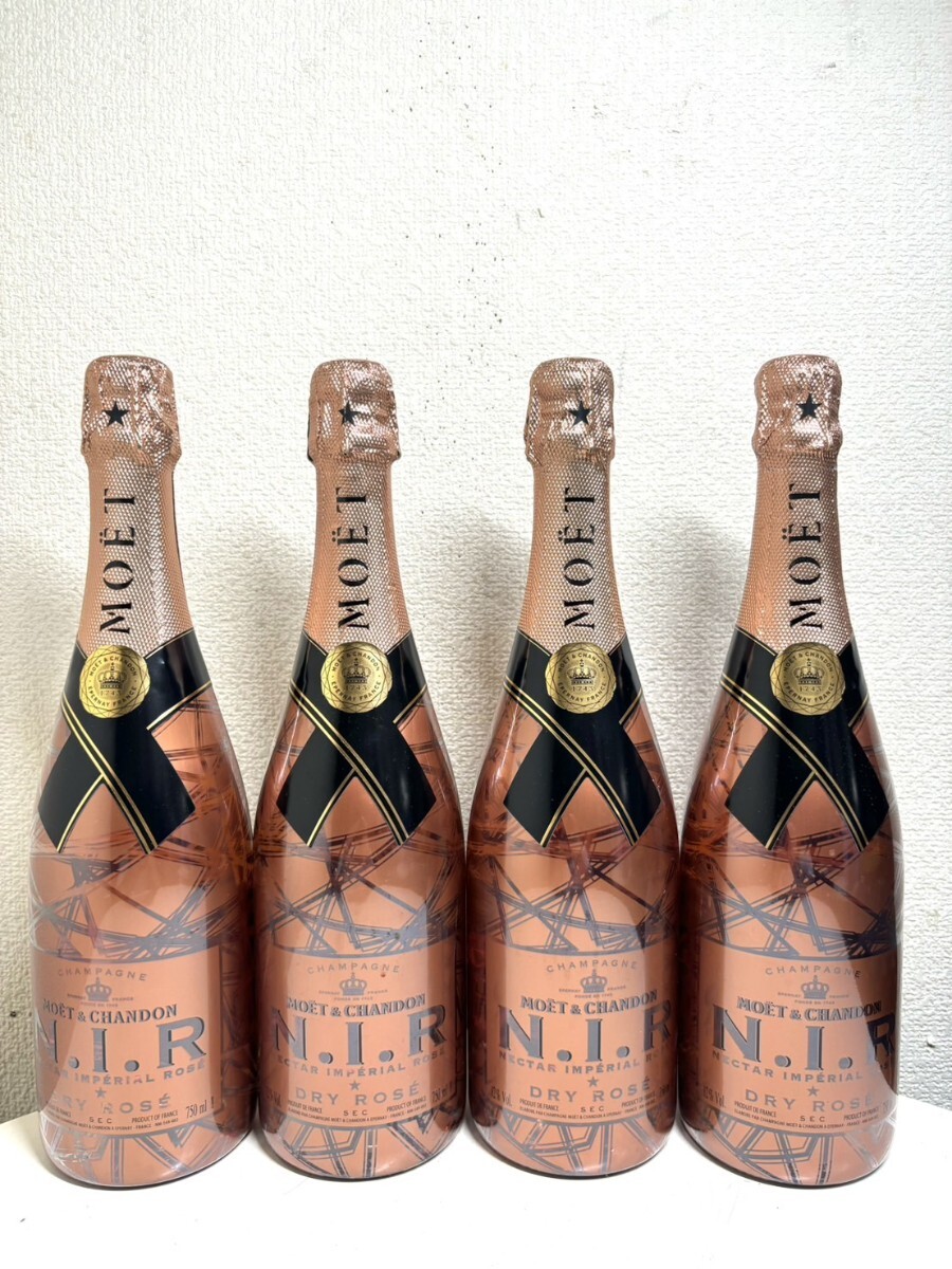 【未開栓】 4本セット MOET＆CHANDON N.I.R DRY ROSE モエ エ シャンドン NIR ドライ ロゼ 12％ 750ml シャンパン まとめ4本 