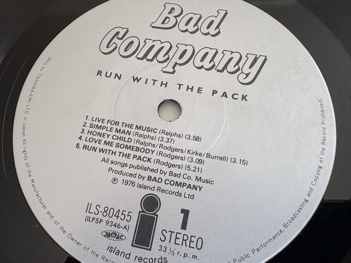 【76年発売案内紙入】バッド・カンパニーⅢ Bad Company/ RUN WITH THE PACK 帯付GATEFOLD LP ILS80455 Paul Rodgers,Mick Ralphs,バドカン_画像6