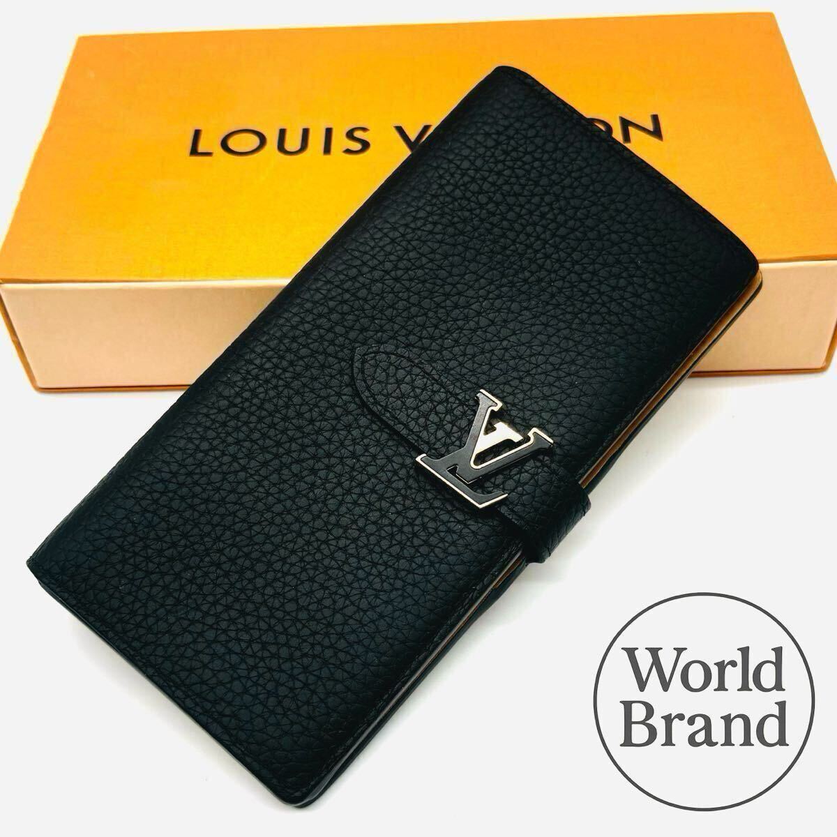 未使用級◆LOUIS VUITTON ルイヴィトン ヴェルティカルウォレット トリヨン ノワール 長財(cái)布 ロングウォレット ノワール LVロゴ　M81330