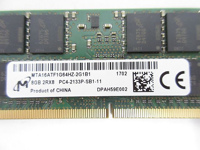 S4417R 動(dòng)作品 DDR4 SODIMM 8GB 1枚 Micron MTA16ATF1G64HZ-2G1B1 PC4-2133P-SB1-11 ノートPC用メモリ 中古