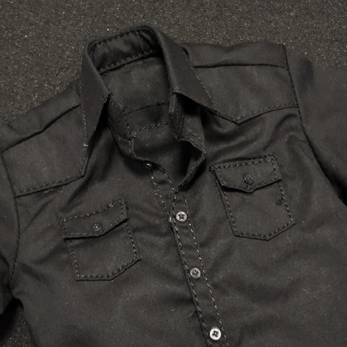 黒 1/6 シャツ 男性 服 1973年版 ウルヴァリン ホットトイズ Xメン (検 DAMTOYS アベンジャーズ TBleague phicen フィギュア_画像3