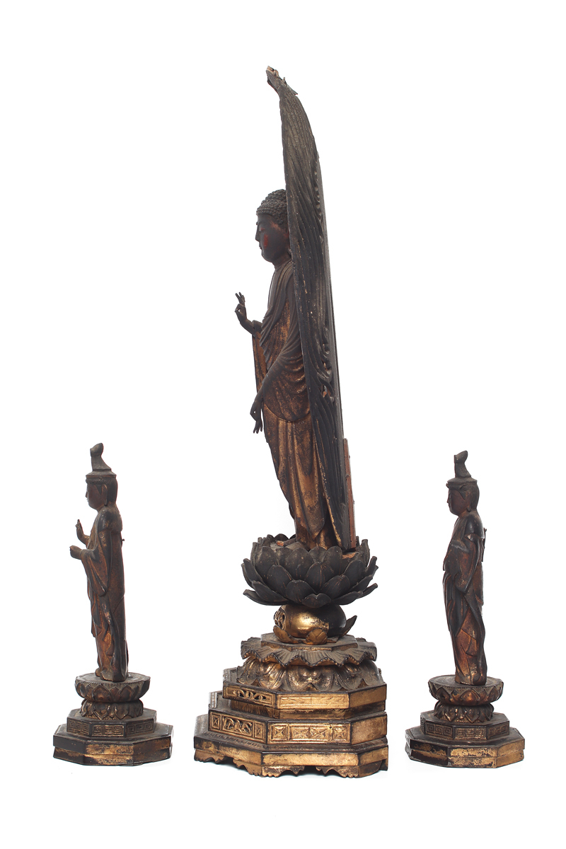 仏像3體 仏像 江戸 仏教美術(shù) 古美術(shù) 彫刻品 木彫 仏像置物 木彫り 古玩