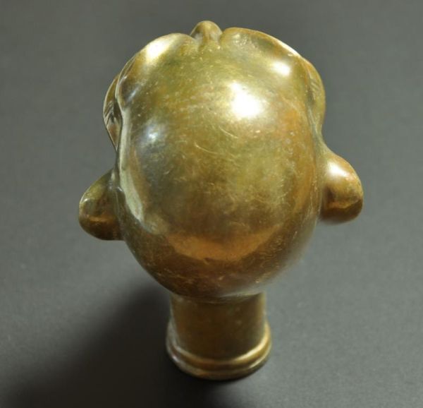 solid brass ソリッド ブラス 真鍮 鋳物 髭 顔 頭 ステッキヘッド 杖 ステッキ ハンドル DIY 自作 パーツ シフトノブ バイク 車_画像4