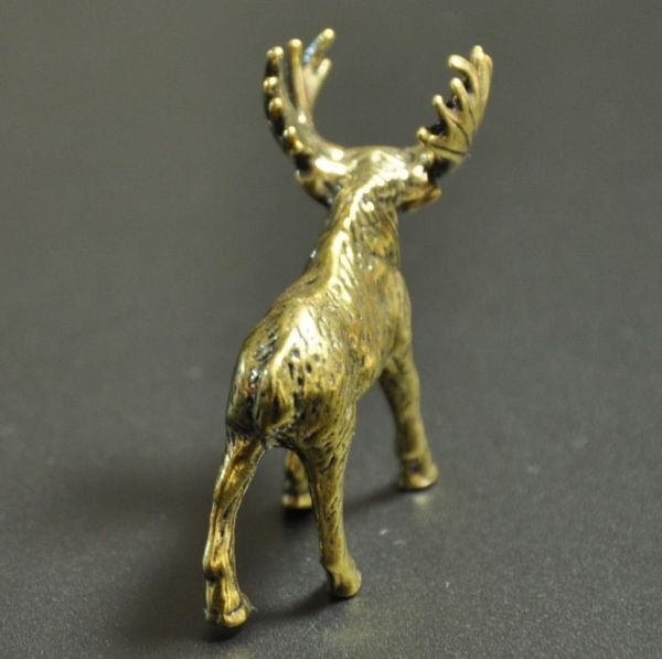 solid brass ソリッド ブラス 真鍮 鋳物 鋳造 オーナメント オブジェ インテリア 置物 ヘラジカ 2_画像4