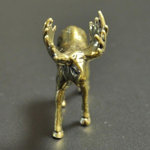 solid brass ソリッド ブラス 真鍮 鋳物 鋳造 オーナメント オブジェ インテリア 置物 ヘラジカ 2_画像2