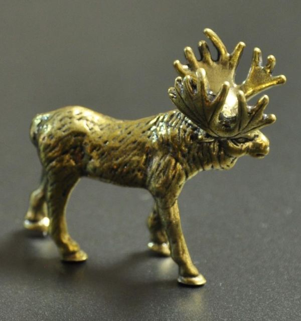 solid brass ソリッド ブラス 真鍮 鋳物 鋳造 オーナメント オブジェ インテリア 置物 ヘラジカ 2_画像3