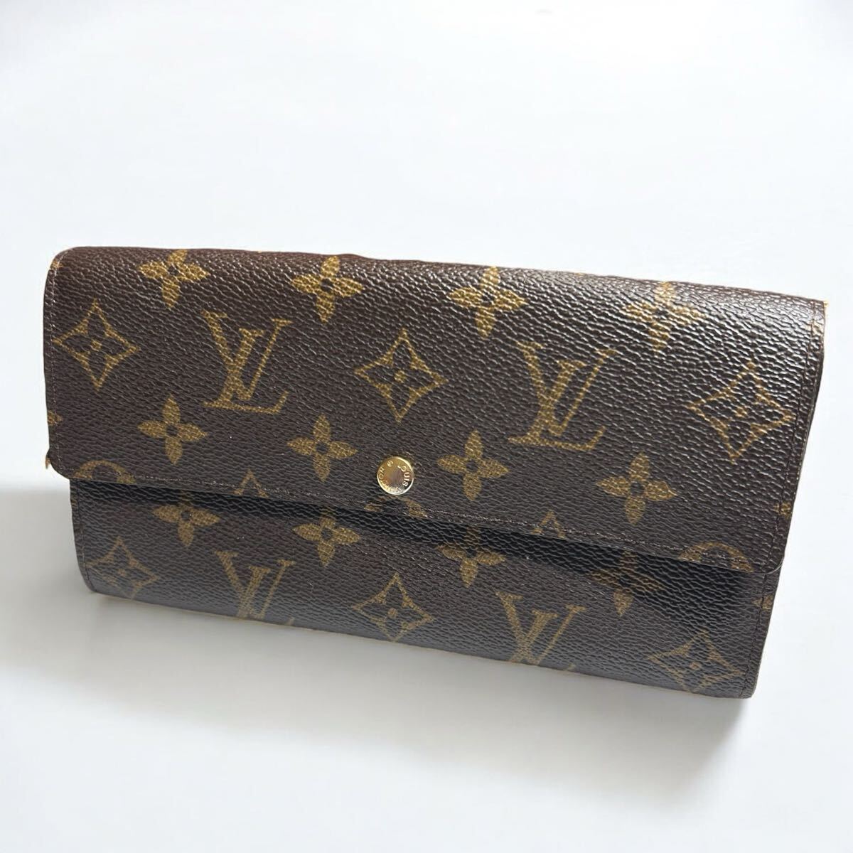 【現(xiàn)狀品】LOUIS VUITTON モノグラム ポルトフォイユサラ M61734 舊型 ビンテージ 二つ折り 長(zhǎng)財(cái)布 ロング ウォレット 外観美品 中古 1円～