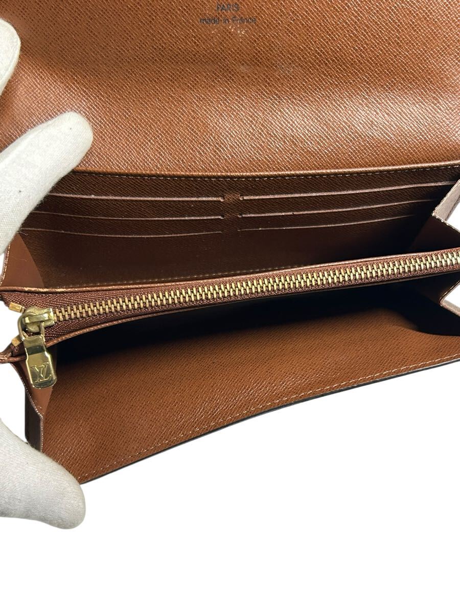 【現(xiàn)狀品】LOUIS VUITTON モノグラム ポルトフォイユサラ M61734 舊型 ビンテージ 二つ折り 長(zhǎng)財(cái)布 ロング ウォレット 外観美品 中古 1円～