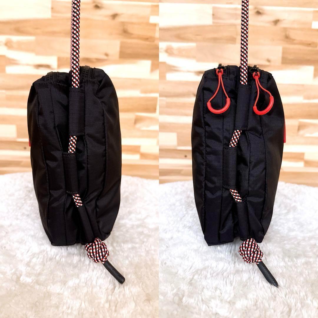 美品【ハンター】スクエア ラバー ロゴ ナイロン ショルダーバッグ 軽量 黒×白【HFby6PR】レディース・バッグ・春夏・秋冬【640Y】_画像3